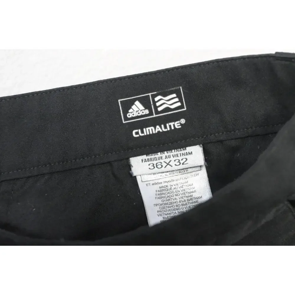 Adidas Golf Pants ClimaLite Black‎ Flat Dry Fitting Athletic Mens Size 36 x 32